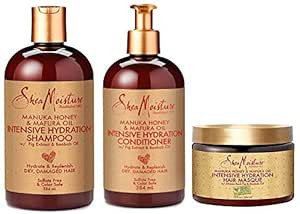 SheaMoisture Manuka Honey & Mafura Oil Intensive Hydration Combination Set - Contains 13 oz Shampoo, 13 oz Conditioner & 12 oz Hair Masque