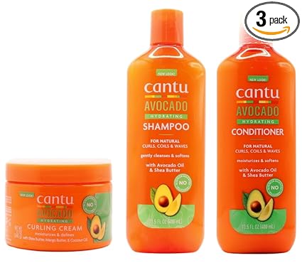Cantu Avocado Hair Set | Hydrating Shampoo, Conditioner & Cream