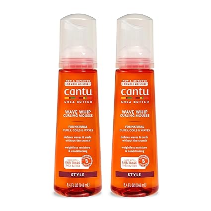 Cantu Wave Whip Curling Mousse with Shea Butter – 2 Pack