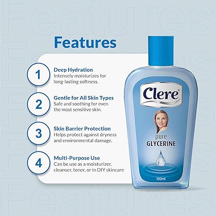 Pure Glycerin for Skin & Hair | Versatile Moisturizer | Clere