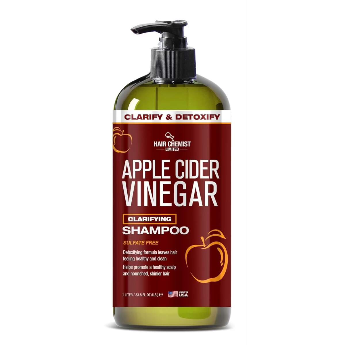 Hair Chemist Apple Cider Vinegar Clarifying Shampoo (Sulfate Free) 1 LITRE